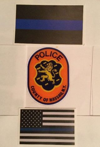 Nassau County Police Inwindshield Authentic Decal,  2 Blueline Sticker Others