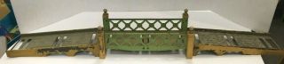 Antique Pre - War Lionel Trains Metal 3 Section Bridge Standard Gauge W/approaches