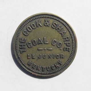 Old Antique 50¢ Trade Token Coin The Cook & Sharpe Coal Co.  Le Junior Ky