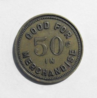 Old Antique 50¢ Trade Token Coin THE COOK & SHARPE COAL CO.  Le Junior KY 2