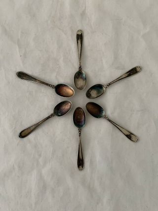Six (6) Sterling Silver Demitasse Spoons Hallmarks 4” 64 Grams Not Scrap Vg Cond
