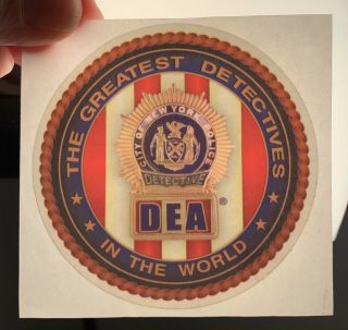 Nypd Detective Dea Autentic Collectible Window Decal Outside Facing Sticker