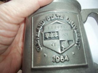 Vintage Cleveland State University Pewter Beer Stein Tankard Mug Apx.  5 1/2 X 4