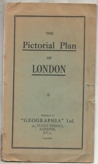 Vintage 1920s Geographia Pictorial Plans Of London Published By Geographia Ltd.