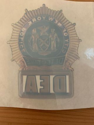 Nypd Detective Dea Autentic Collectible Window Decal 2019 Outside Facing Sticker