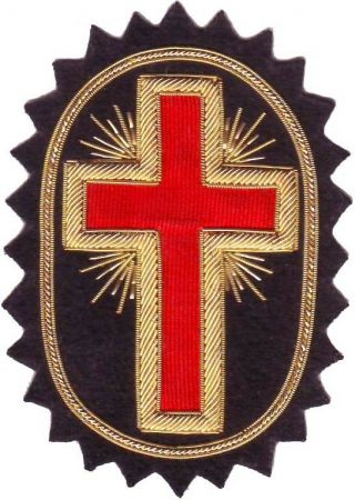 Masonic Knight Templar Passion Cross Rosette Hand Embroidered (me - 054)