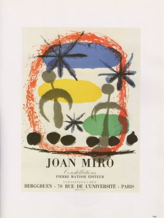 1989 Vintage " Joan Miro Constellations " Mourlot Mini Poster Color Art Lithograph