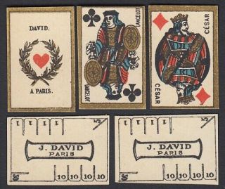 Antique Miniature French Playing Cards By David,  Paris.  C.  1890 France