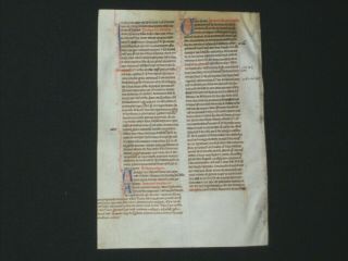 Rare 13th Century Vellum Medieval Manuscript Bible Leaf,  England,  Ca.  1270
