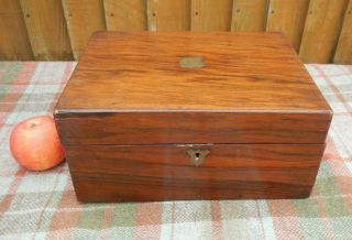 Antique 19th C.  Rosewood Writing Slope Box For Restoration