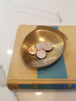 Vintage Brass Pocket Change Tray Catchall Key Dish Gold Home Decor Entry Table