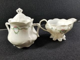 Vintage Garland Carmen Porcelain Sugar Bowl And Creamer Set