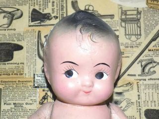 Vintage 1930s - 40s Composition Baby Doll 10.  5 " Kewpie Chubby Belly