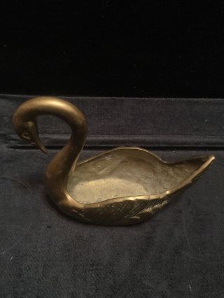 Vintage Brass Swan Bowl/Dish - 4 3/4 