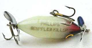 Vintage Phillips Crippled Killer Fishing Lure 1 - 5/8 