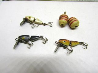 L@@k 3 Early Vintage Mini Fly Fishing Lures Bobbers