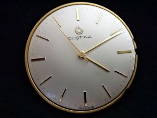Certina 17 Jewels Gents Vintage Wristwatch Movement Ticking 32.  43mm Width