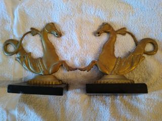 Antique Brass Gondola Oar Holders Dragon,  Seahorse,  Or Seamonster Not Sure