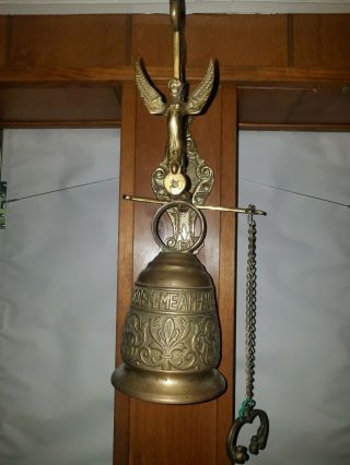 Vintage Antique Brass Bell Hanging Door Bell - Vocem Meam Audit Qui Me Tangit