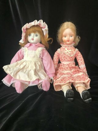 Set Of 2 Vintage Porcelain Dolls