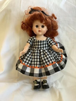 Vintage Vogue Ginny Red Hair Brown Sleep Eyes Doll W/dress & Shoes
