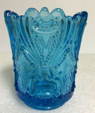 Antique Eapg Jefferson Glass Co.  Idylle Toothpick Holder C 1907 251 Blue