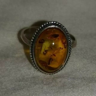 Hallmarked Solid Sterling Silver And Amber Ring and earrings 4.  10 grams scrap? 5