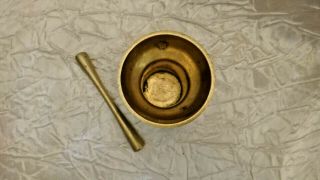 Antique Brass Mortar & Pestle Anno 1590 Niette Verwinit 5