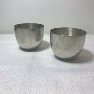 Set Of 2 Small Pewter Cups Thomas Jefferson Memorial Monticello Kirk Stieff P50
