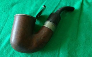 Antique Wood Smoking Pipe With Hinged Lid (rp)