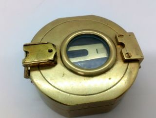 Vintage Brass Compass Made By Cook Of London