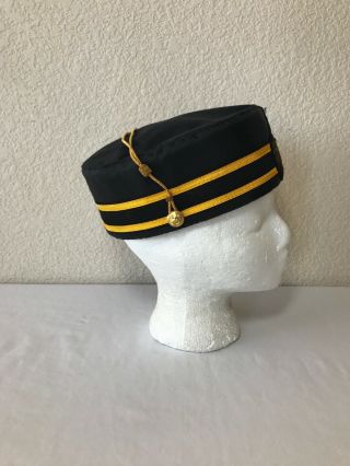 Vintage Masonic 32nd Degree Scottish Rite Cap Black Pillbox Mason Hat EC 3
