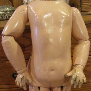 Antique 12 " Rare Small Size French Fully Jointed Doll Body,  1 1/2 " Neck Socket