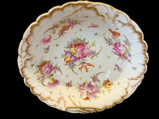 Exquisite Franziska Hirsch Dresden Hand Painted Antique Late 1800’s Serving Bowl