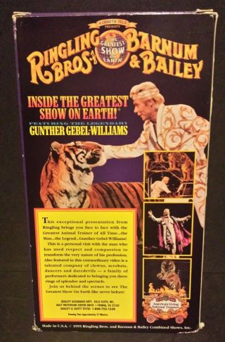 Ringling Bros and Barnum Bailey circus VHS 1995 The Greatest Show on Earth 3