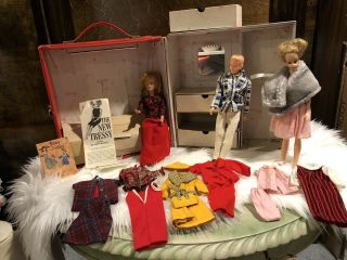 Vintage Ideal Tammy Doll Case,  Clothing,  & Accessories,  3 Dolls