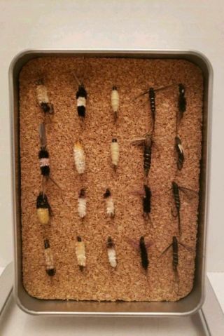 (c85) Vintage Antique Fishing Flies Real Feathers & Furs Hand Tied Look