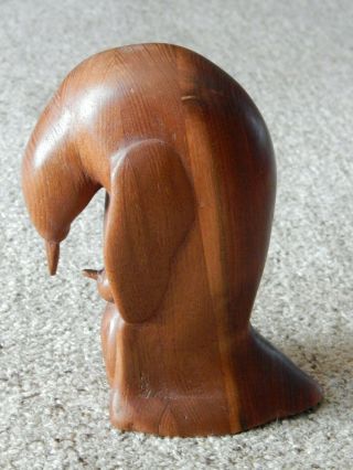 Vintage Hand Carved Wooden Penguin and Baby Figure 7 