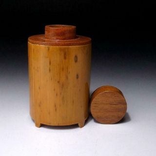 Ho12: Vintage Japanese Bamboo Tea Caddy,  Chaire