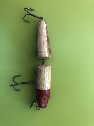 Vintage Old Wooden Fishing Lure Antique Pike Musky Bass Cabin Collectible
