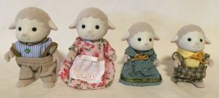Calico Critters Epoch Sylvanian Families Sheep Family Of 4 Mom Dad Brother Siste