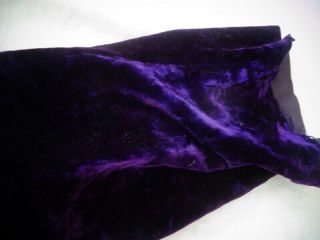 Exquisite Circa 19th Century Deep Plum Violet Silk Velvet Fragment