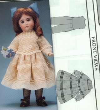 14&18 " Antique French Kestner Doll Yoke Dress/blouse Underwear Pattern German