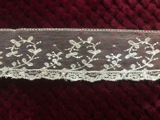 Gorgeous Antique Needle Lace Application Edging - 29 " By 2 1/8 "