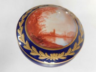 Antique Vintage Sevres Porcelain Trinket Jar France Artist Signed J P T