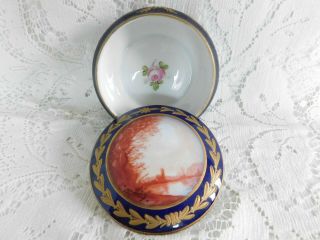 Antique Vintage Sevres Porcelain Trinket Jar France Artist Signed J P T 2