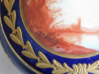 Antique Vintage Sevres Porcelain Trinket Jar France Artist Signed J P T 5