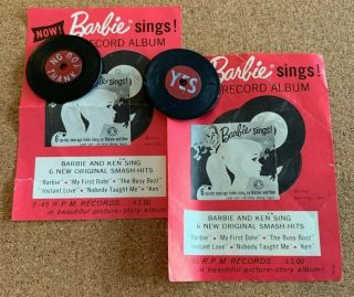 2 Vintage Barbie Records With Leaflet