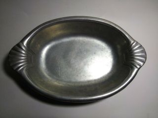 Wilton Armetale Pewter Oval Serving Bowl 356415 Scallop Handled Pattern Shell