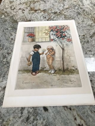 Vintage Print By French Artist Georges Redon “emotion”